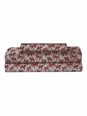 Twin Size Red Bow Sheets Peri Home Bows Sheet Set Ribbon Cocquette Holiday